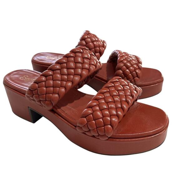 Seychelles Shoes - Seychelles Women's Rust Novelty Leather Woven Heel Sandals, Size 10, Like New